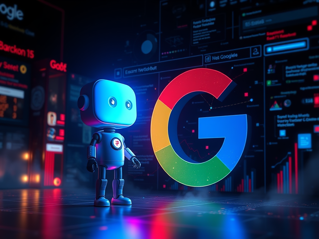 Tela do ChatGPT competindo com buscador Google em conceito de disputa digital