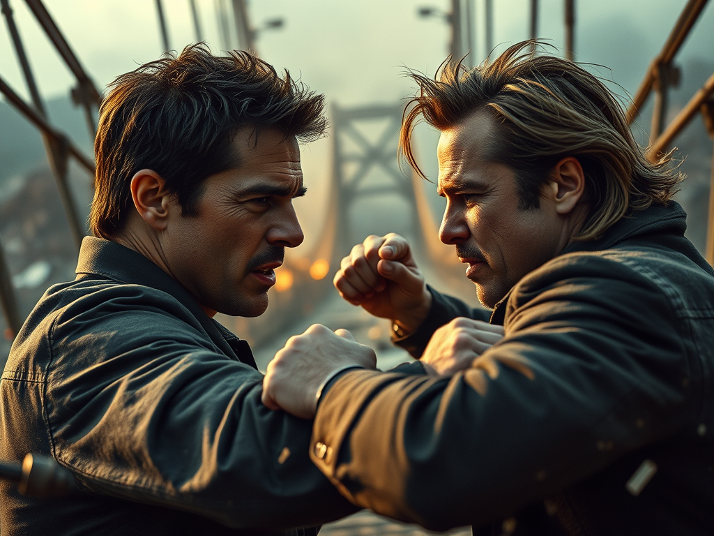 Cena criada por IA no Seedance 2.0 mostrando luta cinematográfica