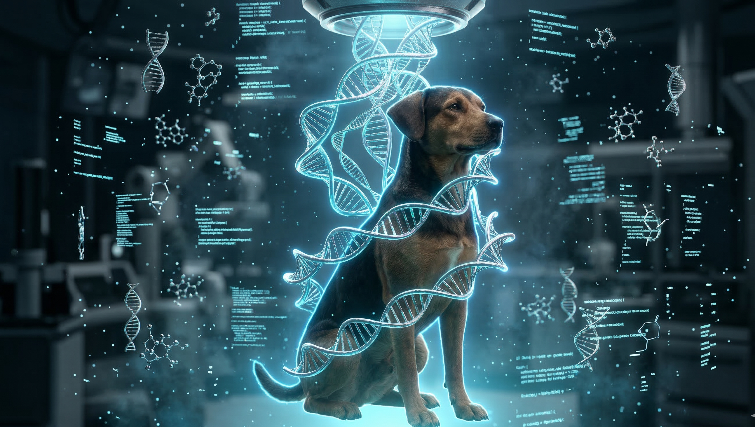 IA ajuda a criar vacina anticâncer para cão 1 Cachorro em clínica veterinária após receber vacina mRNA personalizada contra câncer