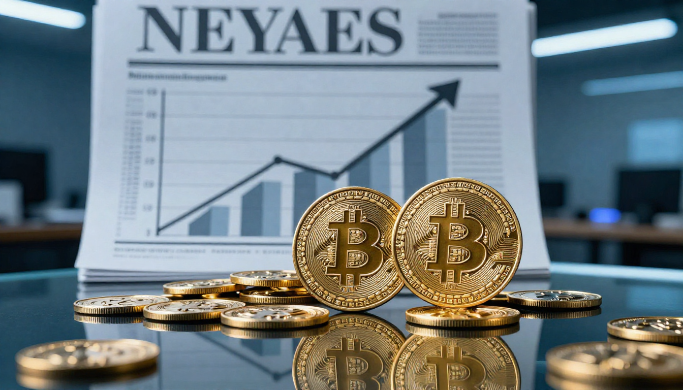 Gráfico de alta da taxa Selic ao lado de moedas de Bitcoin e Ethereum representando empréstimos em criptomoedas no Brasil