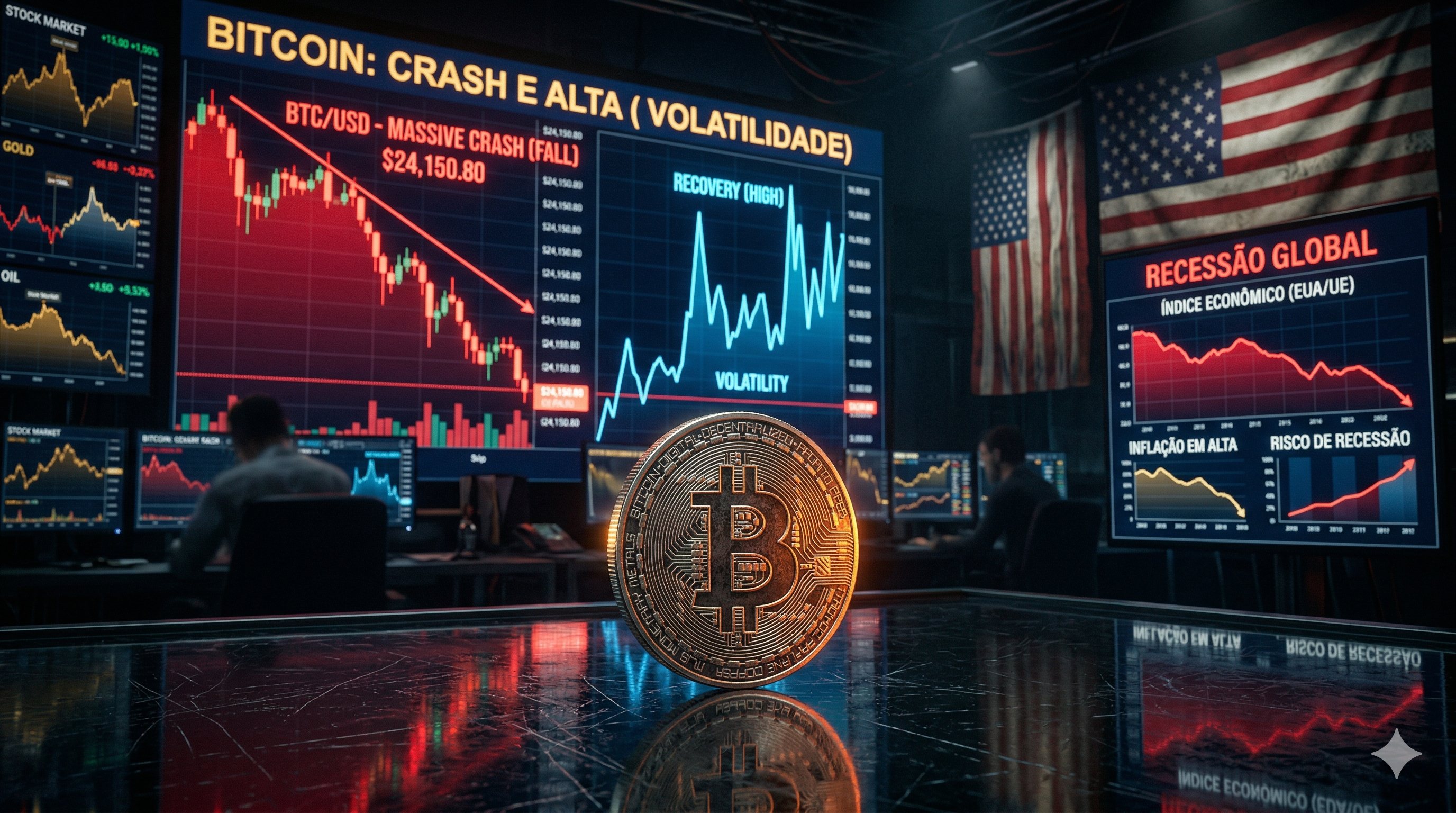 Bitcoin reage à alta da recessão nos EUA, o que esperar? 1 Probabilidade de recessão nos EUA impactando o preço do Bitcoin