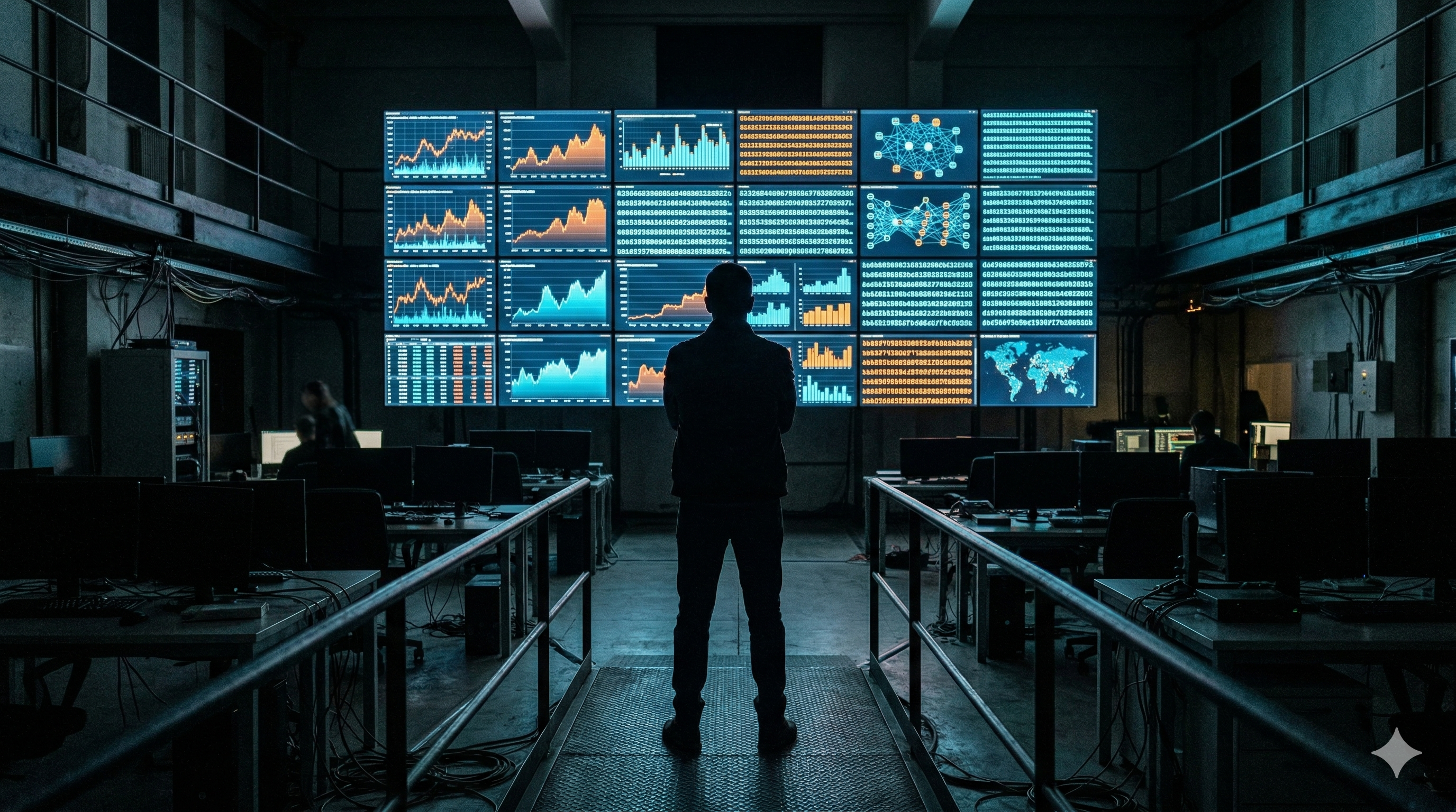 Sala de operações governamental com monitores exibindo gráficos de rastreamento de criptomoedas em Buenos Aires