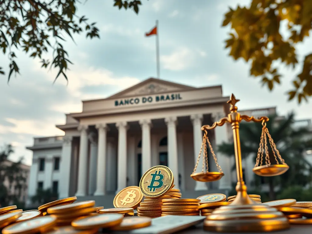 Regulamentação do Banco Central deve eliminar 1.400 fintechs cripto até 2028 1 Banco central do Brasil ao fundo representando a regulamentação cripto e as criptomoedas