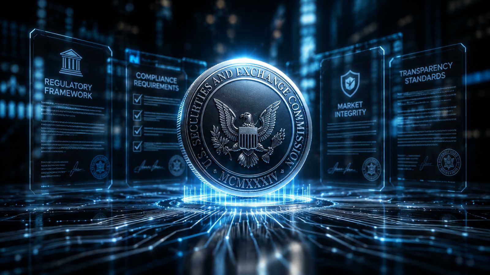 ABcripto defende regime próprio para stablecoins e leva proposta ao BCB 1 Moeda digital iluminada em tons de azul representando a regulação de stablecoins no Brasil
