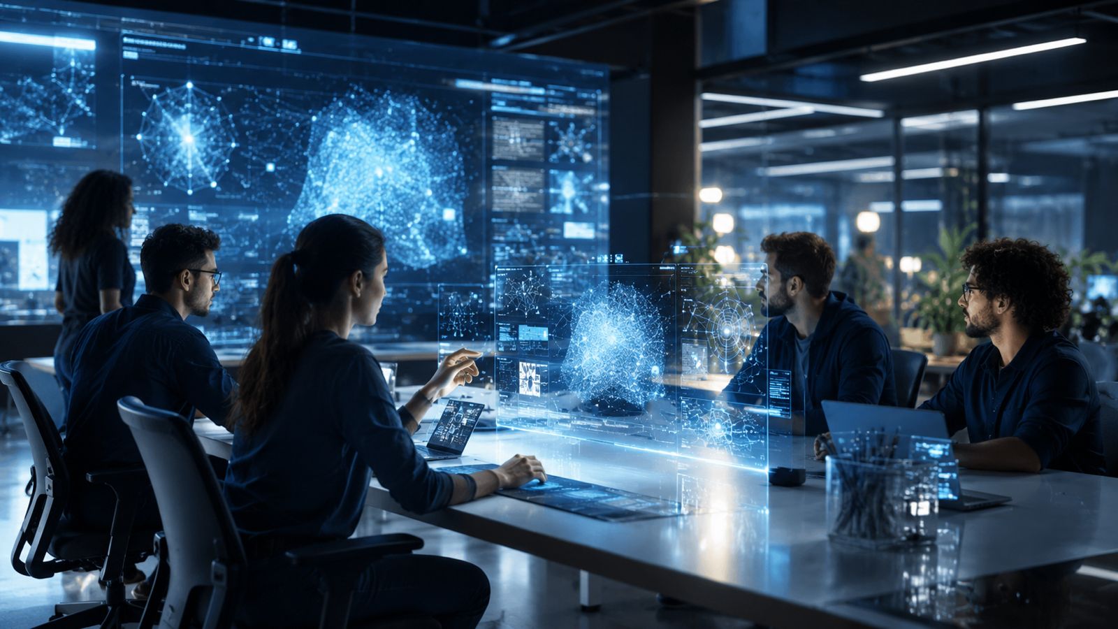 Equipe de tecnologia desenvolvendo projetos de inteligência artificial após entrada da HOUS3 na Claude Partner Network.